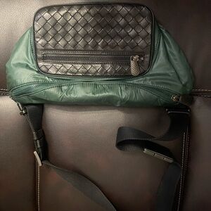 Bottega Veneta Black and Green Belt Bag